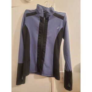 BODY INSTINCTS Womens Dark Gray & Black Long-Sleeve Activewear Jacket Size M